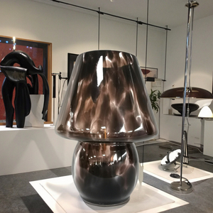 Modern Vintage Design <strong>Leopard</strong> Glass Striped Table <strong>Lamp</strong> E26 Base Translucent Bedside Night Light Battery Powered Novelty Shade - Product Image 5