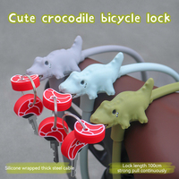 Antivol de vélo en silicone motif crocodile mignon, pour casque et vélo de montagne, accessoire de cyclisme portable