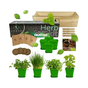 Personalized Organic Mat Gardener Nursery Tag Herb Kit Mini Garden Herb Tools Plant Pot Indoor Herb Garden With Markers Set Kit