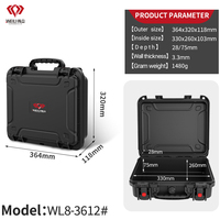 Valise de transport robuste en plastique pour armes à feu, étanche et anti-poussière, avec intérieur en mousse antichoc pour équipement et outils
