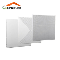 Construction Matériau de Plafond Foncé Faux Étain Baisse Acoustique En Aluminium Perforé Carreaux 60X60