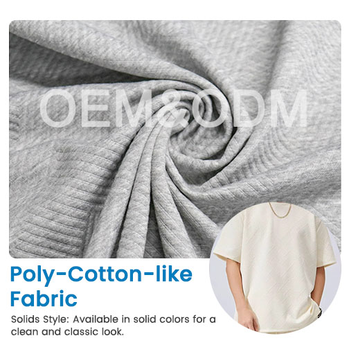 Luxury Wholesale Cotton-like Jacquard Polyester Spandex Fabric Solid Fabric for T-shirts Sportswear