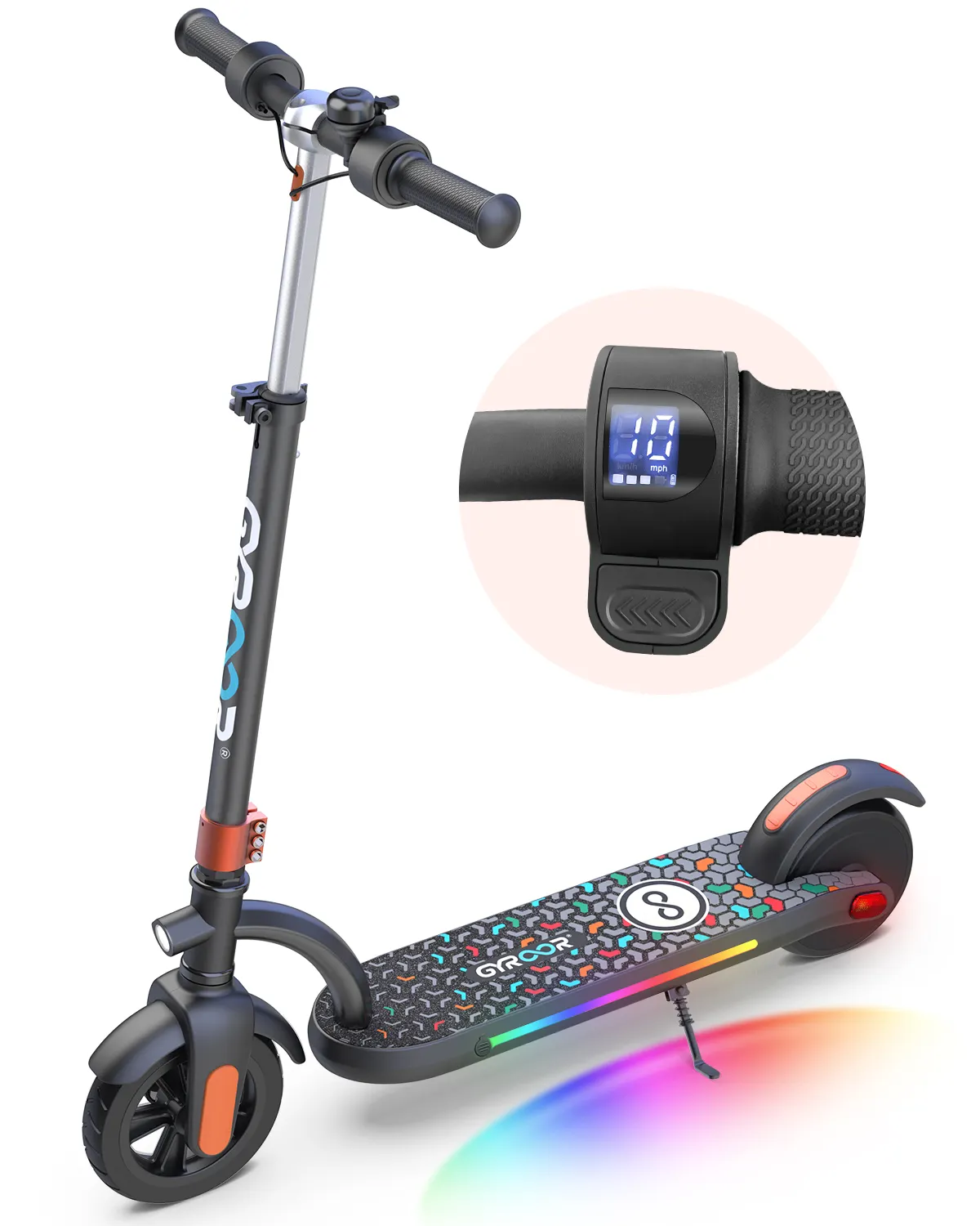 Abd ab depo taşınabilir çocuk kick e scooter çocuklar çocuk elektrikli scooter ile çocuklar için led ekran