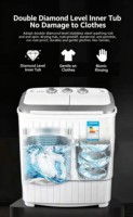 Lave-linge semi-automatique à double cuve de 3,5 kg, laveuse-essoreuse compacte, lave-linge portable pour la maison, les dortoirs, les camping-cars et les appartements