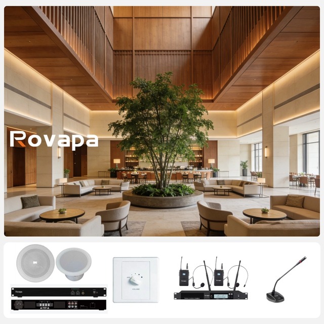 For Hotel Lobby Broadcasting Solution Audio Indoor Ceiling Mount Speaker with Microphone Amplifier Broadcast Factory Supplier