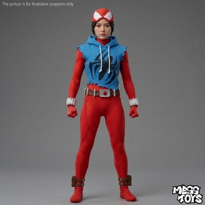 Figura de Acción Scarlet <span class=keywords><strong>Spider</strong></span> de PVC, Modelo Coleccionable con Traje Rojo y Azul para Exhibición, para Fans de Cómics, Embalaje Original - Product Image 3