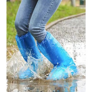 Shenghe Disposable Rain Boot Covers Blue <b>PE</b> Waterproof Non Slip Outdoor Thickened Wear Resistant Safety <b>Shoe</b> Covers 60 Packs - Product Image 4