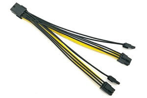 PCI-e 8-دبوس الإناث تجعيد موصلات إلى المزدوج 8Pin 6 + 2pin الذكور PCI-اكسبرس موائم مصدر تيار كابل تسخير - Product Image 2