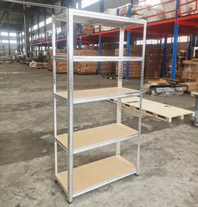 Estante de almacenamiento de acero galvanizado, estantería metálica de 5 capas con pernos, para garaje y casa de vestir, gran oferta