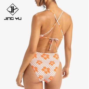 Traje de Baño de una Pieza con Estampado a Cuadros Elegante Personalizado por el Fabricante, Traje de Baño de una Pieza de Nailon Reciclado de Alta Calidad - Product Image 3