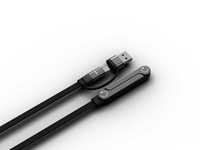 Câble de charge rapide tressé 240W, cordon USB-C+USB-A, câble de charge pliable durable pour la synchronisation des données, support de téléphone réglable intégré