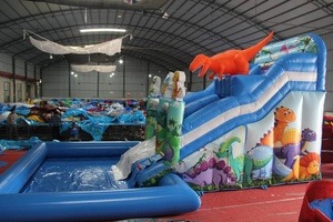 Winsun mùa hè sự kiện rừng khủng long động vật thế giới <span class=keywords><strong>Inflatable</strong></span> trượt nước với kín hồ bơi cho trẻ em - Product Image 3