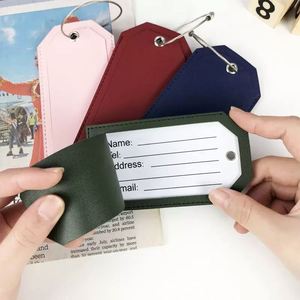 PU Luggage <b>Tag</b> with <b>Name</b>-Travel Luggage <b>Tag</b> Personalized Solid Color Card Holder - Product Image 4