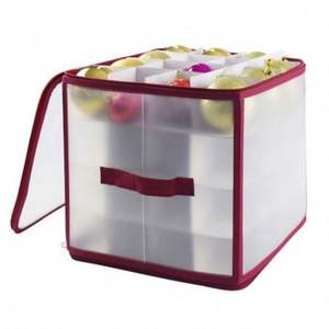 Christmas Day Transparent <b>Plastic</b> Storage <b>Box</b> Foldable Christmas Ornament Storage <b>Box</b> - Product Image 3