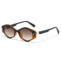 Nouvelles Lunettes de Soleil Unisexe 2026 Tendance Rectangulaires Hexagonales Surdimensionnées UV400, Monture PC Élégante avec Rivets, Verres Solaires Uniques