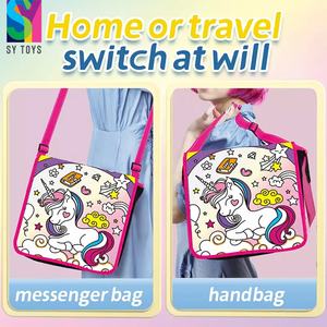 SY TOYS bricolage personnalisé Doodle sacs Art activité meilleur cadeau couleur votre propre <span class=keywords><strong>licorne</strong></span> sac de messager Kit d'artisanat pour les filles - Product Image 5