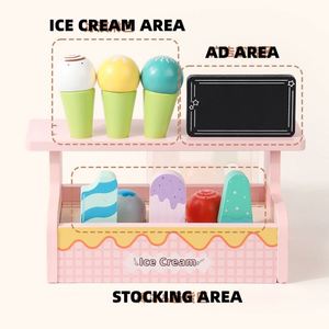 <b>Wooden</b> Play Kitchen Imagination Food Non-Toxic Wood Popsicle <b>Set</b> <b>Ice</b> <b>Cream</b> Toys for Toddlers 3-5 - Product Image 2