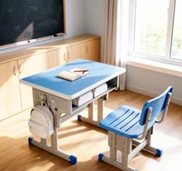 Bureau et chaise d'écolier simples, modernes, stables et réglables pour une seule personne