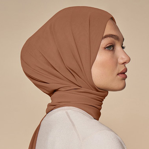 70*180Cm Bán Buôn Đồng Bằng Georgette Khăn Dày Bong Bóng Voan Nặng Khăn Trùm Đầu Hồi Giáo Borong Tudung Phụ Nữ Khăn Choàng - Product Image 2