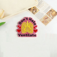Badge personnalisable en acrylique en poudre Kovict, série animale et santé anglaise, avec languette de traction, accessoire pour étiquette nominative DIY