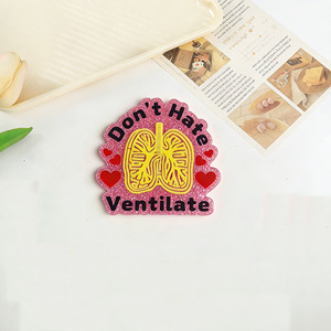 Powdered acrylic flat-back animal English healthcare series patch DIY pull-tab <b>name</b> <b>tag</b> accessory decorative patch - Product Image 5