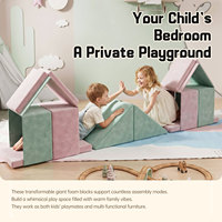 Sofá Modular Personalizado con Espuma Viscoelástica, Tela Personalizada, Diseño Moderno, Fácil Montaje sin Herramientas, Conjunto de Sofá Seccional DIY para Niños