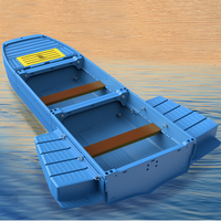 Bateaux de pêche en HDPE de 3,33 m, bateau en plastique à assembler en 3 parties, bateau pliable