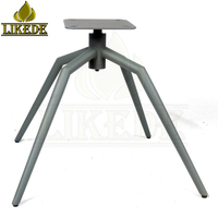 Pièce de chaise en acier gris, mécanisme inclinable en fer conique, base de chaise pivotante à araignée inclinée