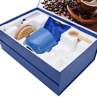 Boîte-cadeau de luxe pour coffret cadeau de café, avec fermeture magnétique, logo personnalisé imprimé, carton rigide, doublure en pulpe écologique