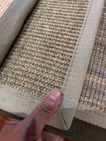 Weicher Waschbarer Mehrfarbiger Natürlicher Sisal-Teppich mit Stoffrand Rutschfest Feuerfest für Zuhause Hotel Apartment Geflochtener Teppich