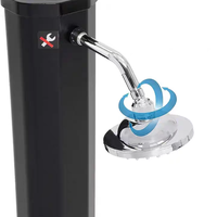 Douche solaire extérieure ronde de luxe, colonne de douche complète en PVC avec effet pluie et cascade, douche extérieure