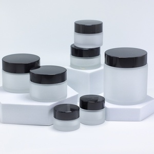 5/10/15/20/25/30/50/60/100g Frosted Cosmetic <b>Packaging</b> Cream Jar Clear Matte <b>Glass</b> Face Cream Jar with Rose Gold Lid - Product Image 4