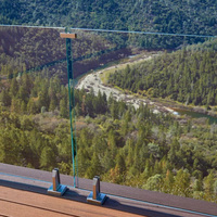 EKOO Spigots carrés en acier inoxydable à montage supérieur pour balustrade en verre, réglables pour garde-corps en verre