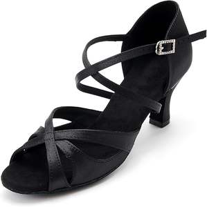 Zapatos de Baile de Salsa de 7 cm para Mujer, Zapatos de Baile Latinos de Tango y Cha Cha, Sandalias de Competición con Tiras Cruzadas para Personalizar - Product Image 5