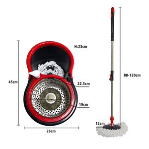 Fregona giratoria de microfibra de 360 grados con poste de acero telescópico Limpieza fácil al girar - Product Image 4