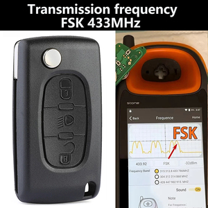 Clé de télécommande à 3 boutons pour Citr0en, <span class=keywords><strong>Peugeot</strong></span>, coque de clé de voiture avec puce FSK 433MHz ID46 PCF7941, lame HU83 (CE0523) - Product Image 3