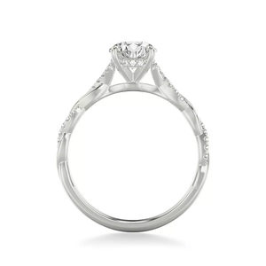 14K Gold Twisted <b>Infinity</b> Shank Pave Side Diamonds Round Lab Grown Diamond Engagement Ring IGI certificate for women Jewelry - Product Image 3