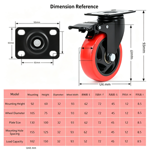 FloorSafe Premium Soft Rubber/Polyurethane Steel Furniture <b>Wheels</b> Swivel Dual Locking Brakes Food Grade 1 Year Warranty Cribs - Product Image 5