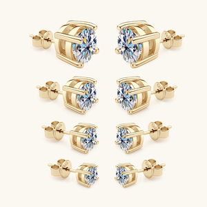 Orecchini a Lobo Classici da Donna con Moissanite da 0.3-2ct 0.3ct 0.5ct 1ct 2ct Colore <span class=keywords><strong>D</strong></span> in Argento Sterling 925 con Montatura a 4 Griffe - Product Image 3