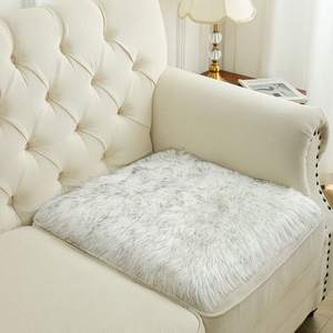 Мягкие меховые подушки из овчины, подушечки для стула, 20X20 дюймов, небольшие коврики из искусственного меха, квадратная площадь - Product Image 5