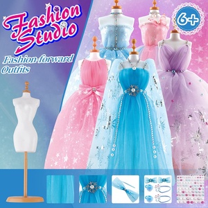 Samtoy Custom Pretend Play Dress up Toys DIY Design Craft Handmade Display Fashion Matching Girl <strong>Small</strong> <strong>Doll</strong> Accessories Clothes - Product Image 2