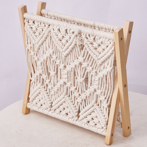 Nouveau porte-revues en macramé de l'Inde Bohème décoratif <span class=keywords><strong>livre</strong></span> et porte-revues format corde suspendue - Product Image 4