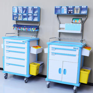 รถเข็นอเนกประสงค์ทางการแพทย์ Sishubang สำหรับห้องฉุกเฉิน รถเข็นเคลื่อนที่สำหรับห้องผ่าตัด รถเข็นพยาบาลเคลื่อนที่ รถเข็นเก็บอุปกรณ์ดมยาสลบ - Product Image 3