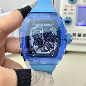 3501 Cool Blue Crystal Top-quality <b>Skeletonized</b> Tourbillon Waterproof <b>Automatic</b> Mechanical <b>Watch</b> for Men - Product Image 2
