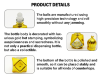 Nuevo estilo oro esencial vacío 6ml vidrio lujo botella rodillo Perfume aceite rodillo botellas