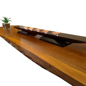 Handmade Wooden Rectangle <b>Tea</b> Light Holder & Candle <b>Stand</b> Eco-Friendly & Durable Brown Decor for Home Christmas Tabletop - Product Image 4
