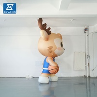 Mascotte de joueur de basket-ball gonflable publicitaire personnalisée, modèle de joueur de basket-ball gonflable géant de dessin animé, modèle de cerf pour les événements sportifs