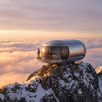 Maison Modulaire Préfabriquée Conteneurisée Capsule Spatiale Hôtel Commercial Structure en Acier Léger Ignifuge Respirante Moderne