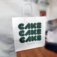 Supermarché imprimé personnalisé café boisson thé boutique à emporter à emporter kraft cadeau shopping emballage pochettes en papier sac avec poignées