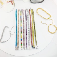 Pulsera y Collar de Acero Inoxidable con Baño de Oro de 14K, Diseño Cubo de Tenis y Trébol de Cinco Hojas, 5mm VVS, Pasa Prueba de Diamante, Joyería de Oro de Moda